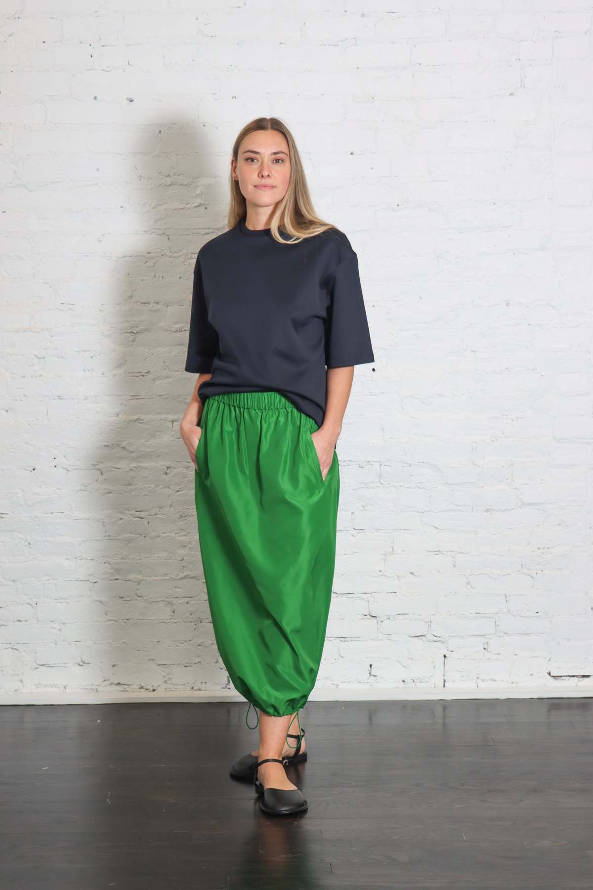 Tibi Italian Sporty Nylon Midi Anorak Skirt - Image 3 of 6