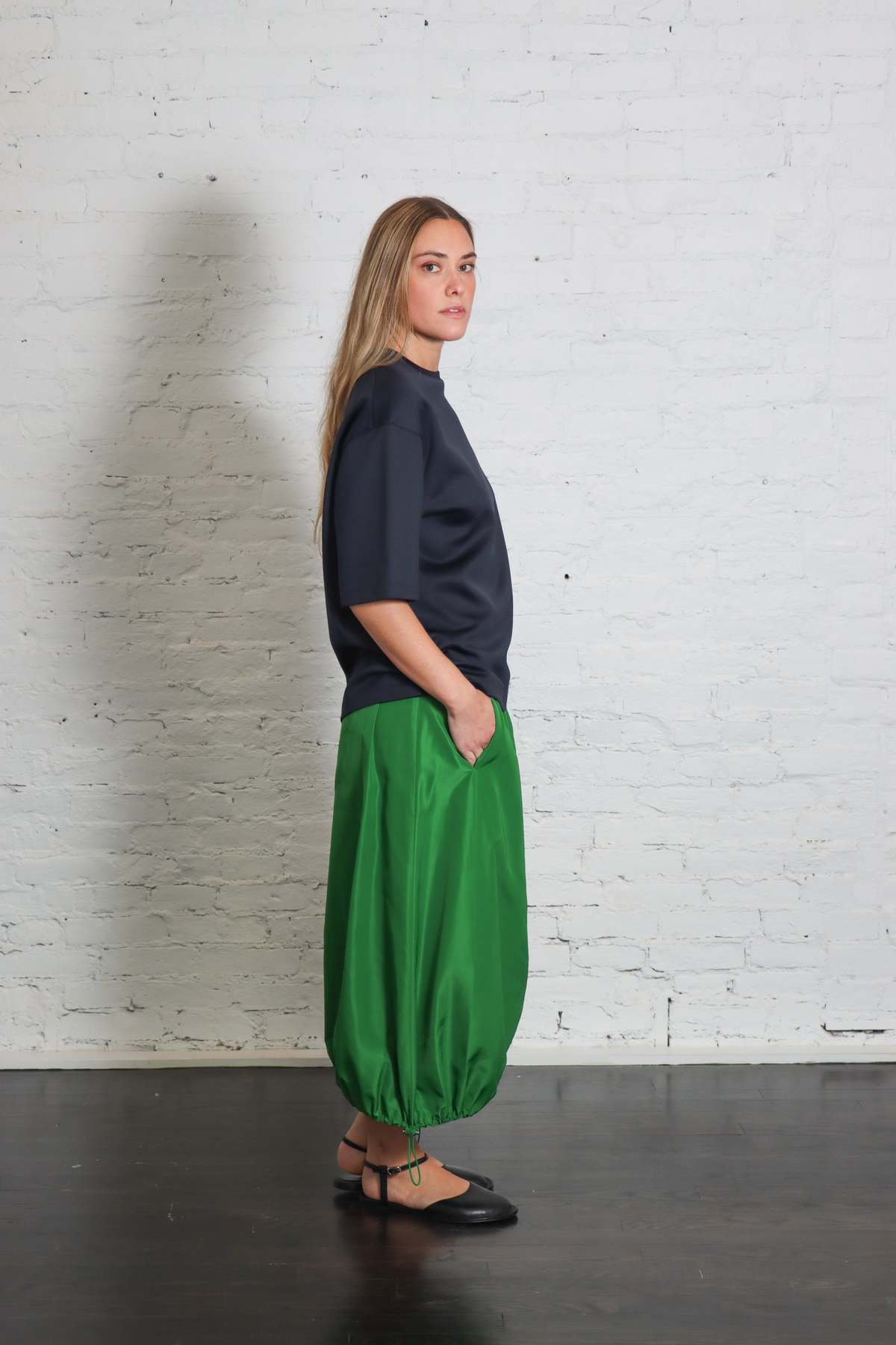 Tibi Italian Sporty Nylon Midi Anorak Skirt - Image 5 of 6