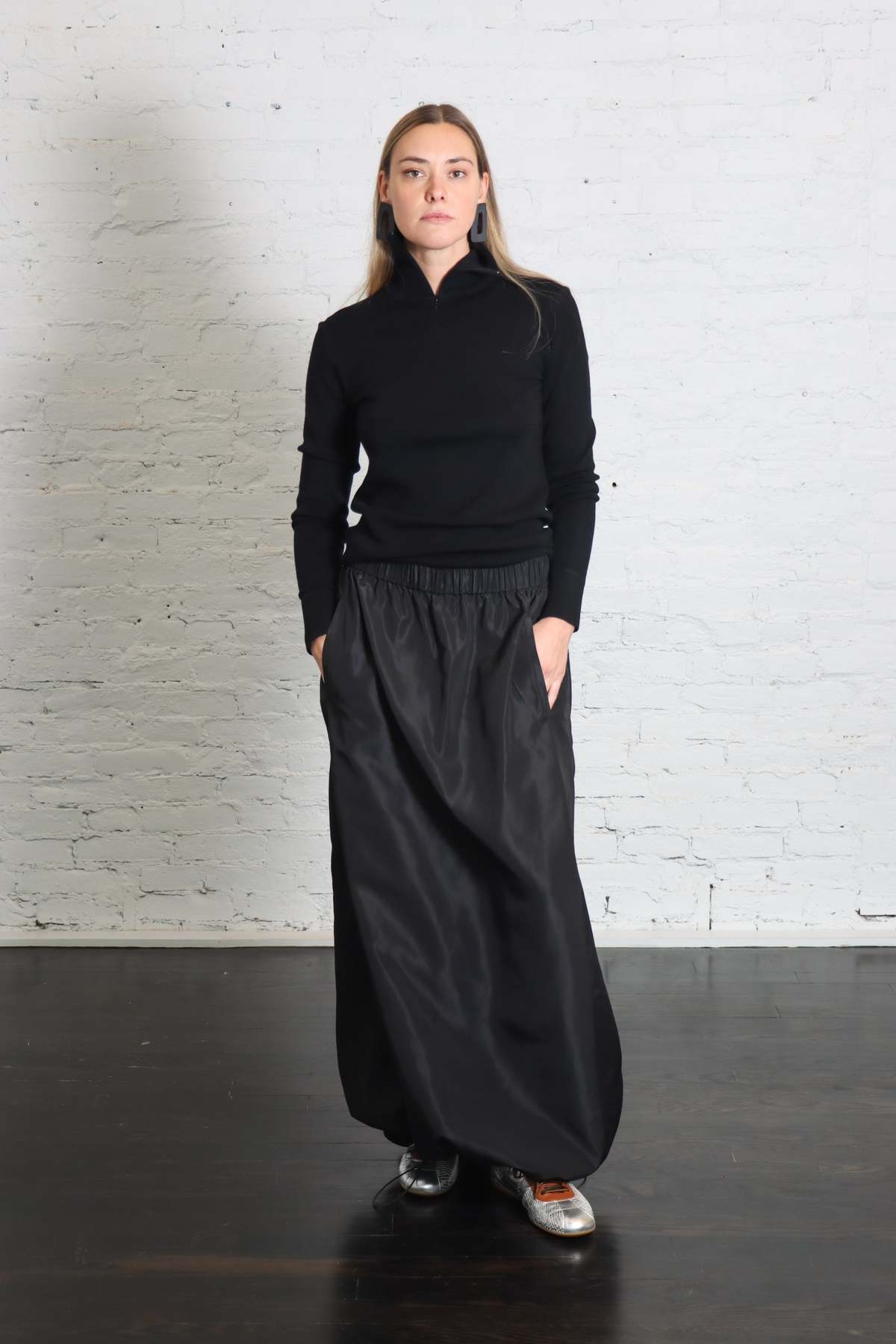 6397 Quarter Zip Turtleneck Sweater - Black - Image 1 of 7