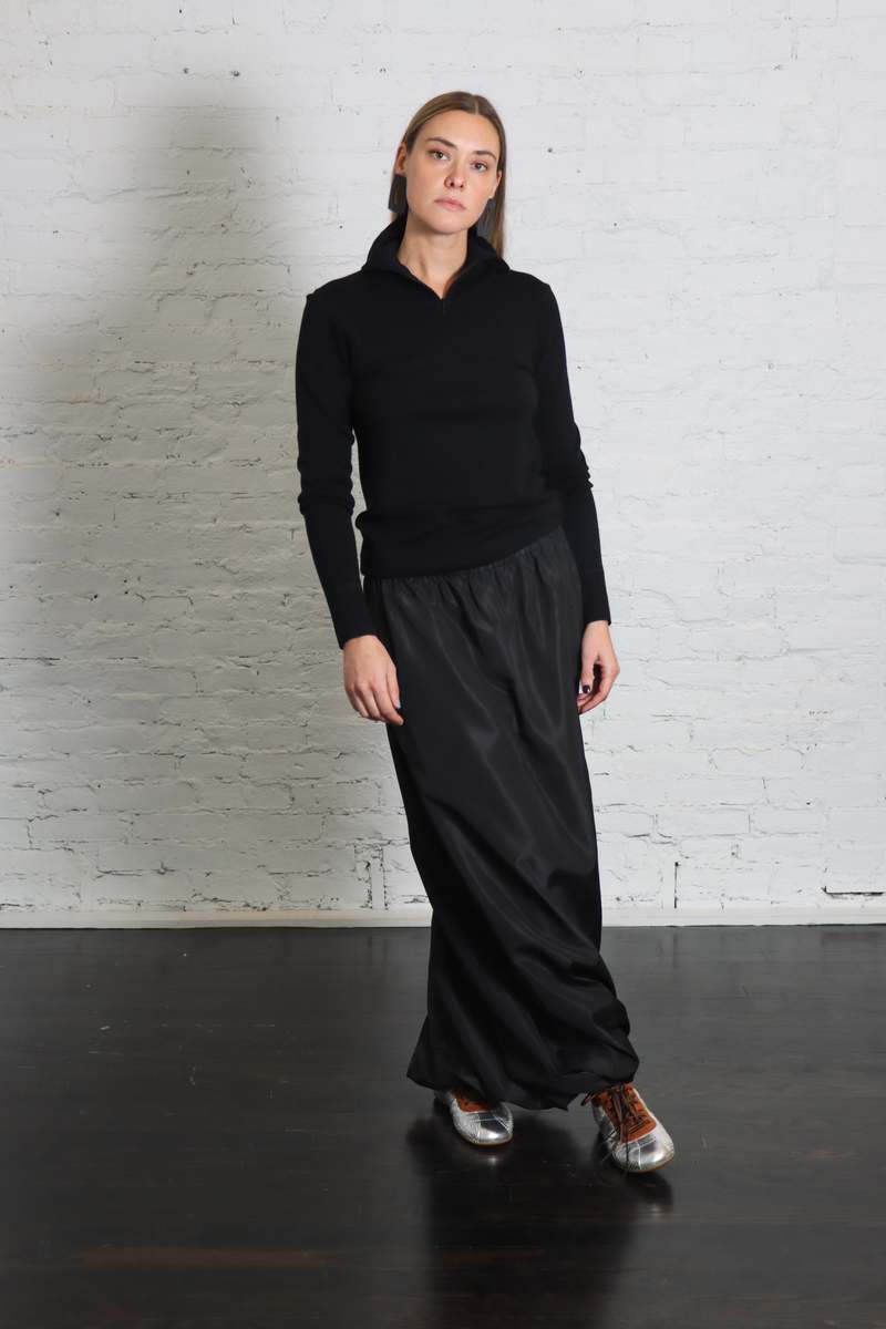 6397 Quarter Zip Turtleneck Sweater - Black