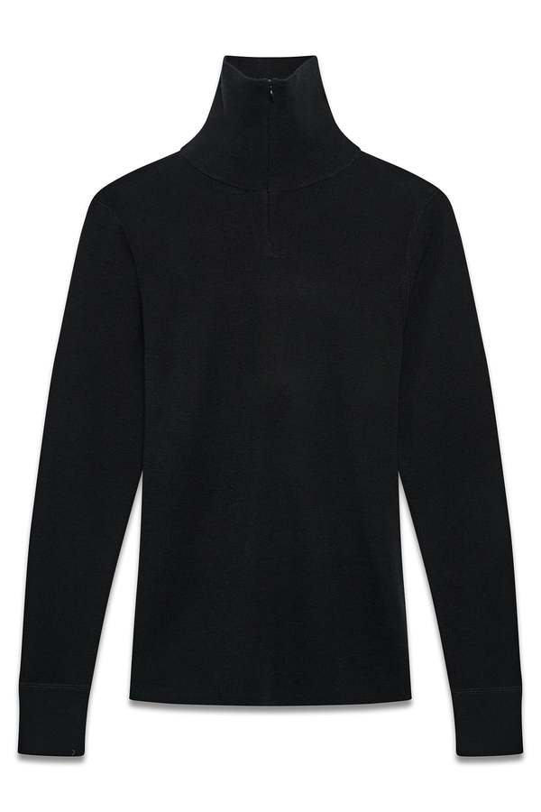 6397 Quarter Zip Turtleneck Sweater - Black