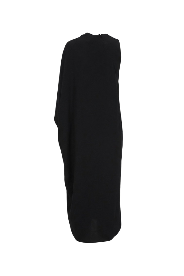 Madison Maison x Julie Harrah Crinkle Asymmetric Mockneck Dress - Black