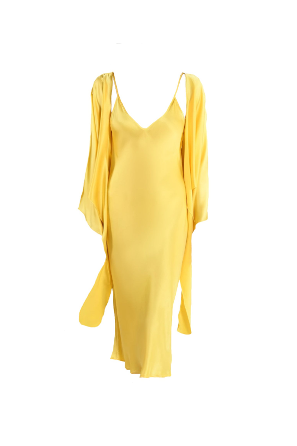 Madison Maison x Julie Harrah Courteney Silk Slip Dress & Multi-Way Wrap Top Set