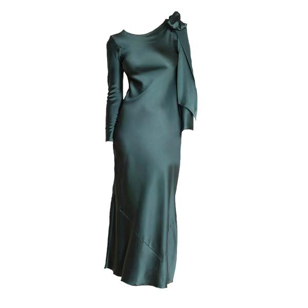 silk maison green dress Madison x Julie Harrah Jill Bias Cut Special Occasion Dress