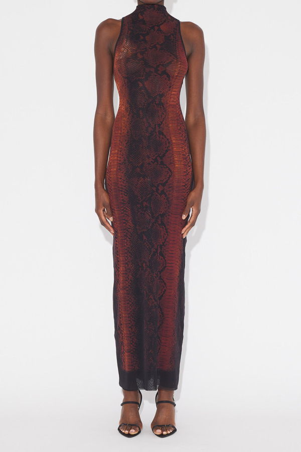 Jean Paul Gaultier Mesh Python Maxi Dress