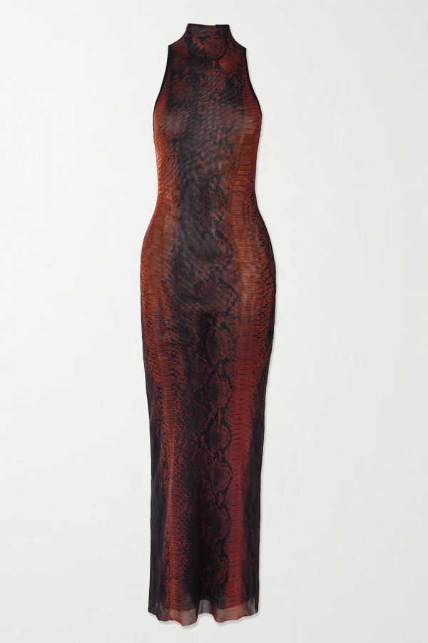 Jean Paul Gaultier Mesh Python Maxi Dress