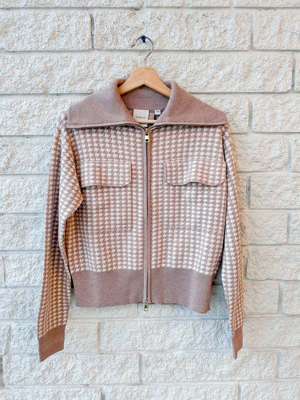 Varley Ablett Jacquard Knit Jacket - Taupe