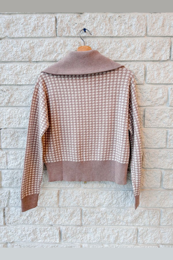 Varley Ablett Jacquard Knit Jacket - Taupe