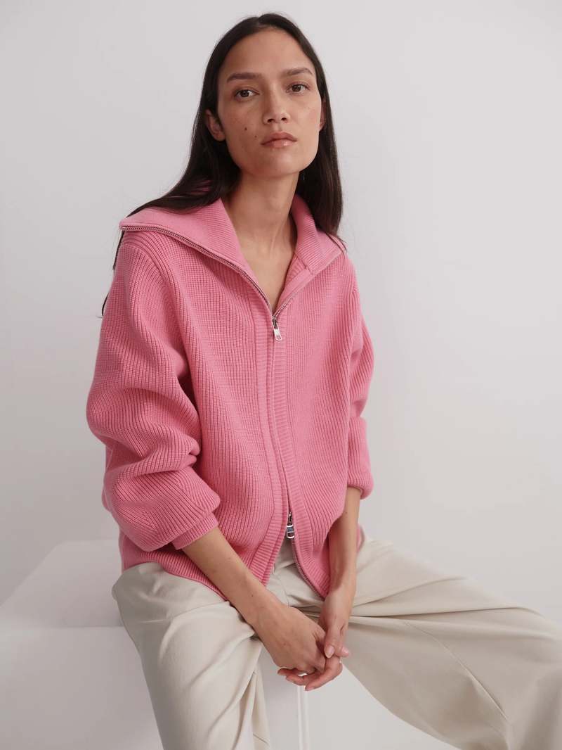 Varley Enrico Knit Jacket - Sea Pink