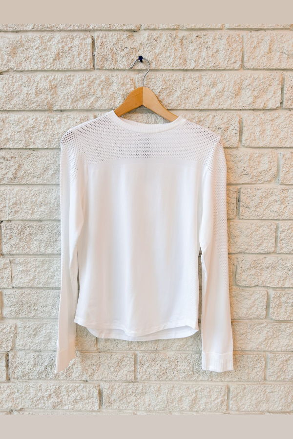 Varley Samia Seamless Long Sleeve Tee - White