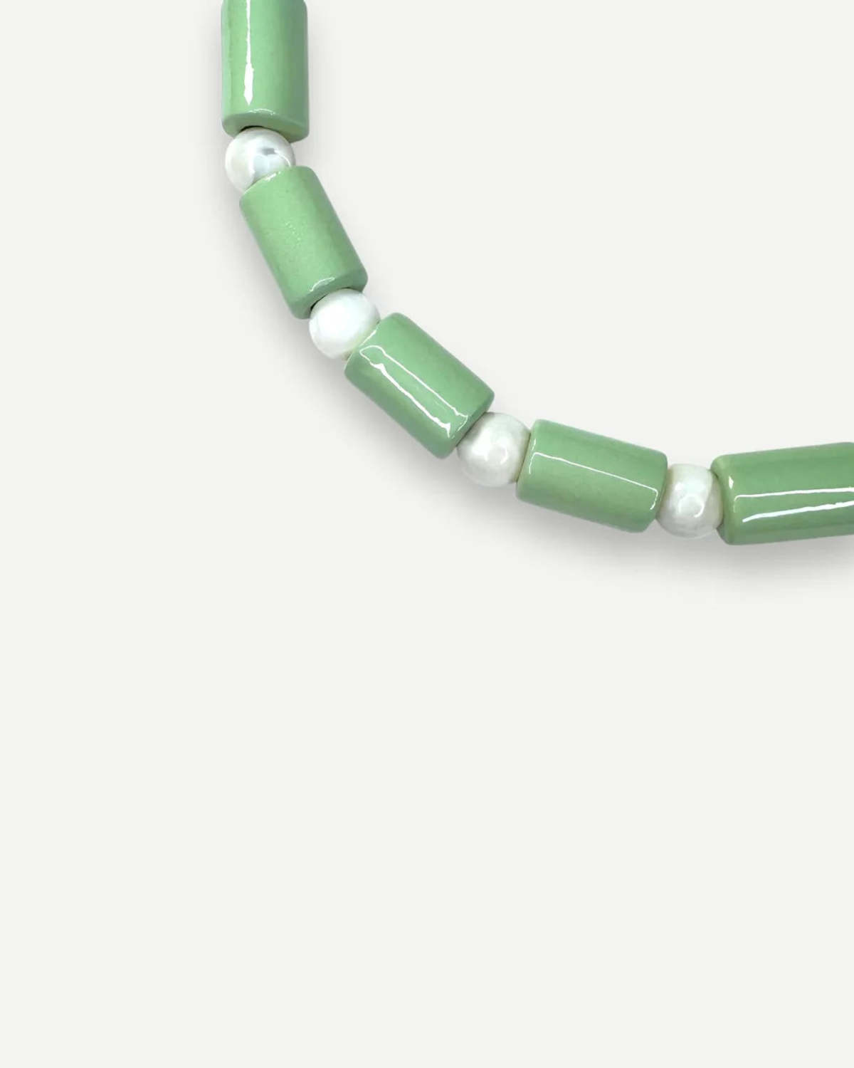Her New Tribe Ambrosia and Mother of Pearl Bead Five Necklace - Green - Image 3 of 4