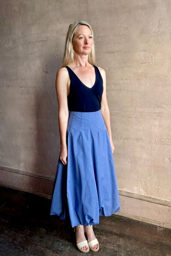 TWP Full Intentions Skirt - White/Navy