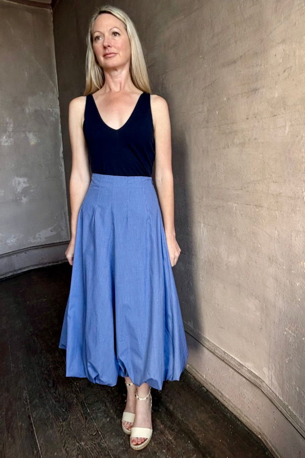 TWP Full Intentions Skirt - White/Navy