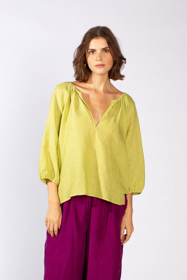Loup Charmant Peasant Top - Apple