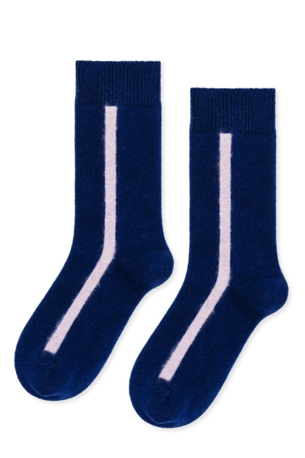 Hansel from Basel Racing Stripe Cashmere Crew Socks