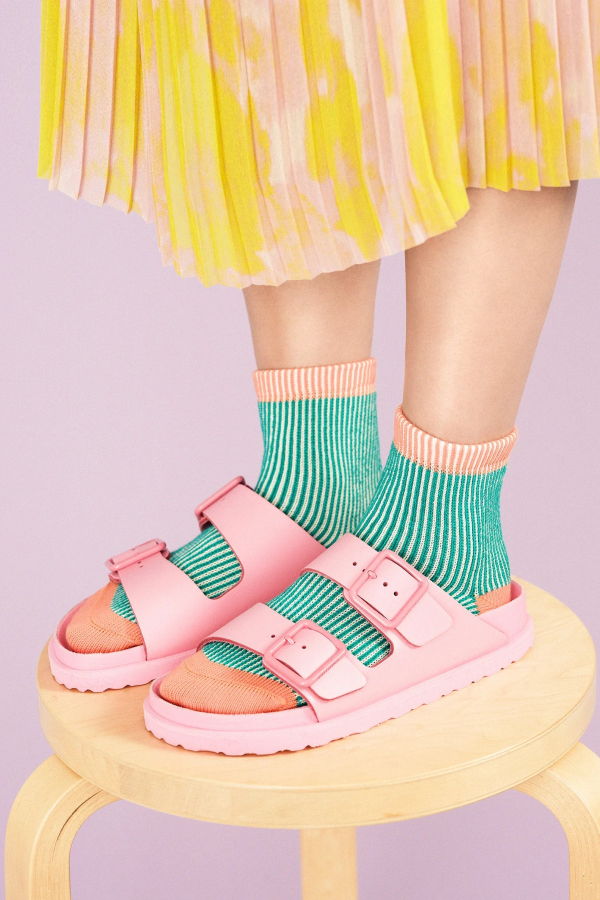 Hansel from Basel Umbrella Short Crew Socks - Watermelon