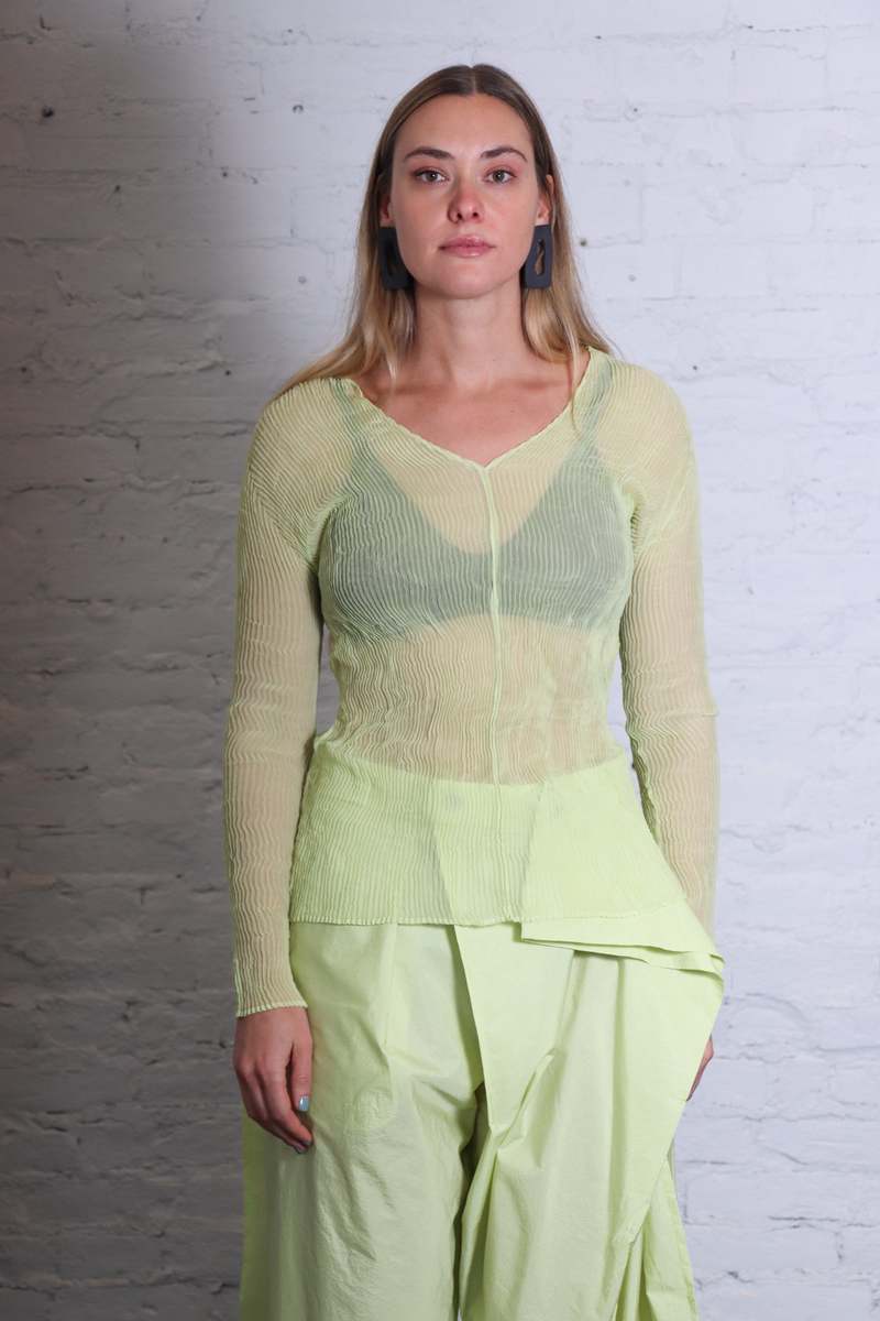 Issey Miyake Chiffon Twist 1 Top - Light Green
