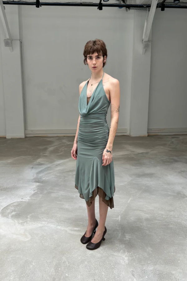 SAEMDI Double Layered Midi Dress