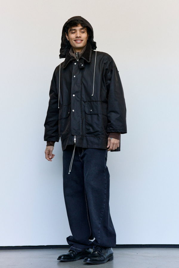 Camiel Fortgens Brown Waxed Cotton Outdoor Hunting Jacket