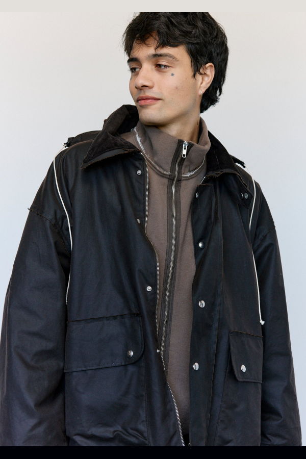 Camiel Fortgens Brown Waxed Cotton Outdoor Hunting Jacket