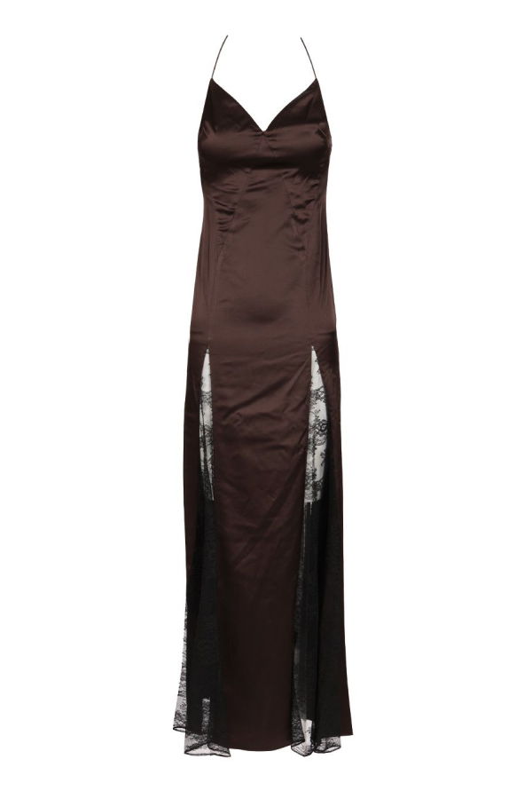 Staud Trinity Slip Dress - Brown/Black