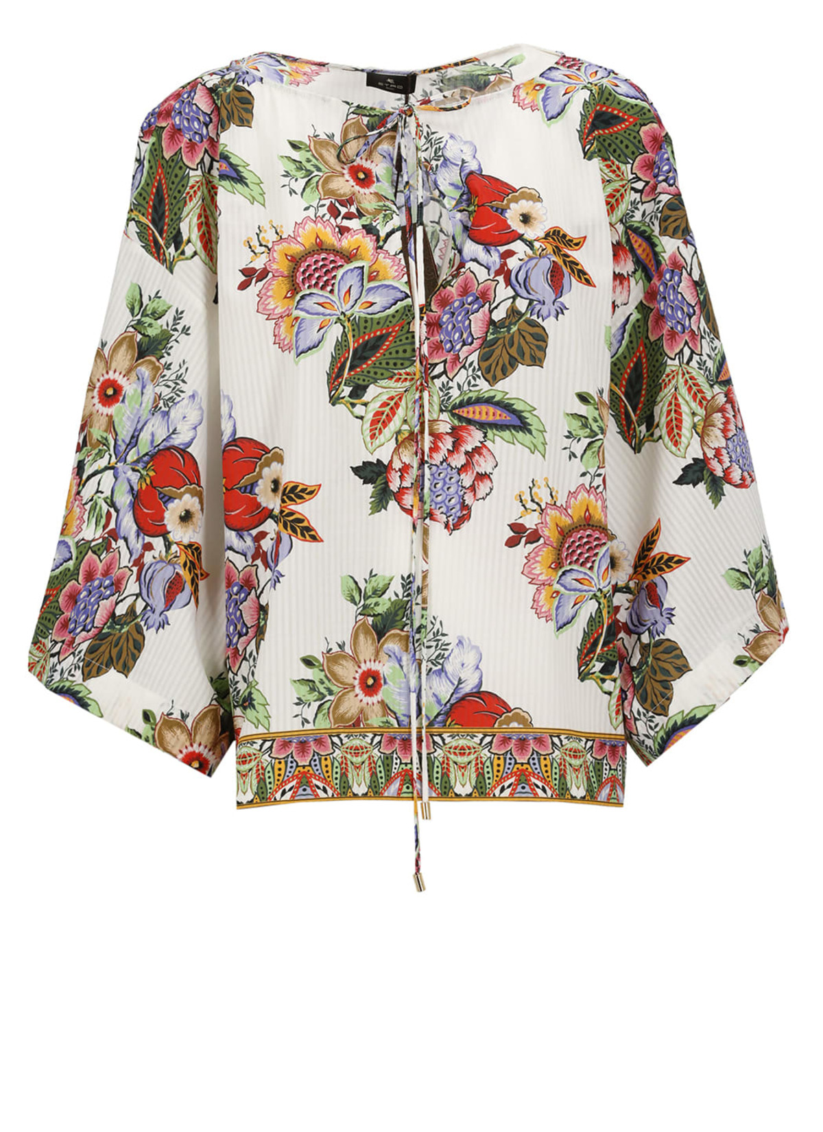 Etro Multicolor Bouquet Blouse - White - Image 1 of 5