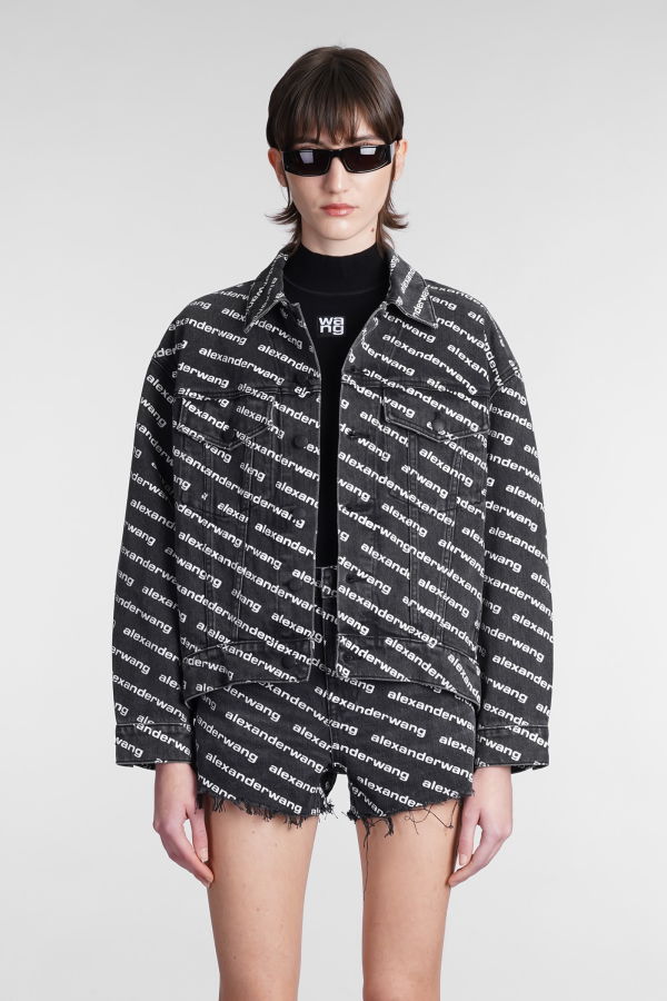 ALEXANDER WANG All Over Logo Jacket - Greyagedwhite