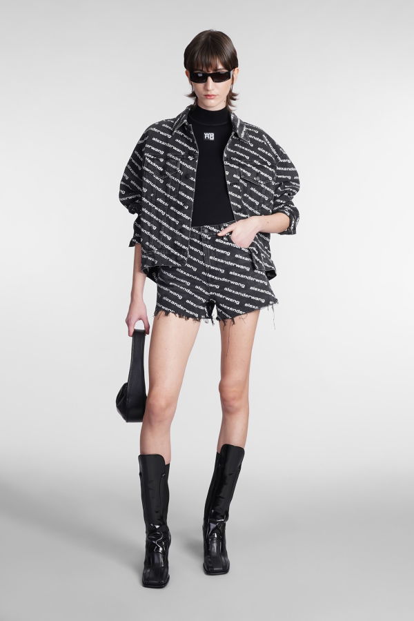 ALEXANDER WANG All Over Logo Jacket - Greyagedwhite