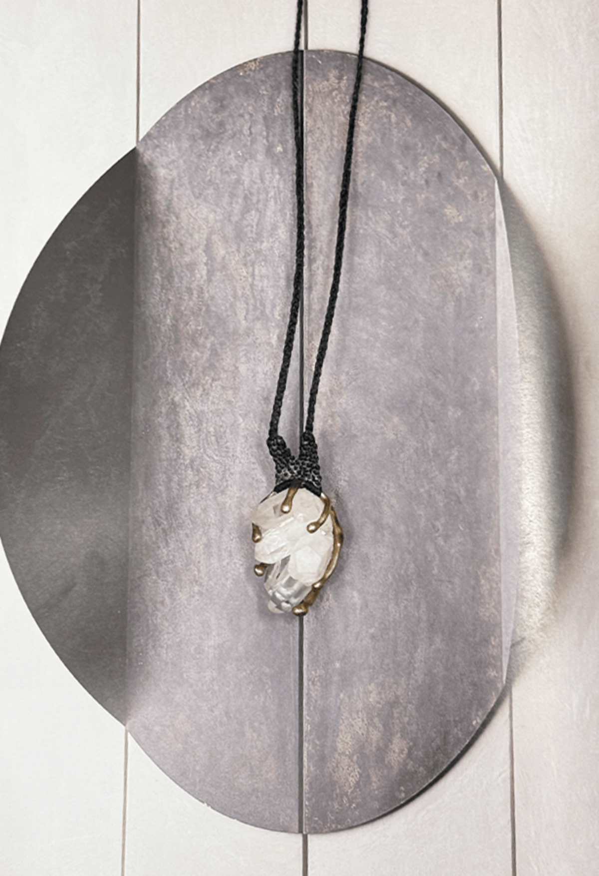 Carina Schott Quartz Cluster In Bronze With Black Cord Necklace - Image 2 of 2