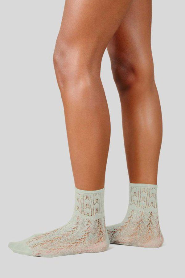 Swedish Stockings Erica Crochet Socks - Mint Crochet