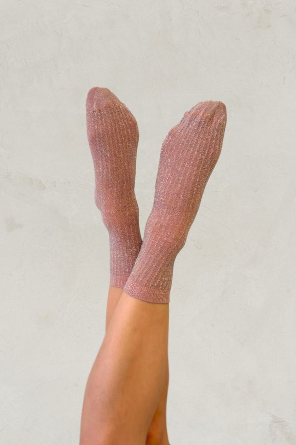 Swedish Stockings Stella Shimmery Socks - Dusty Rose