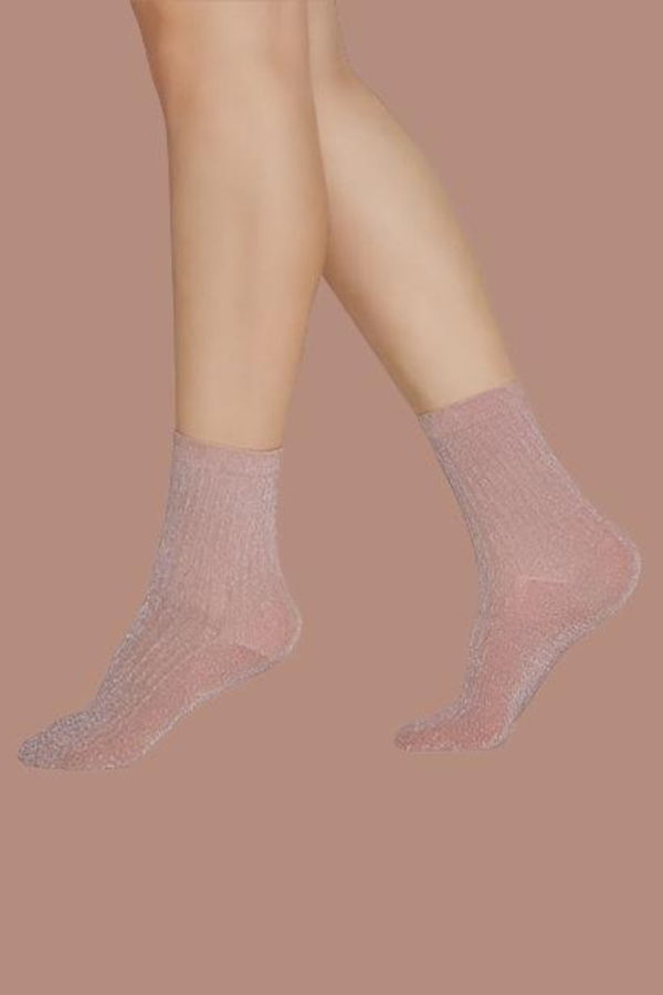 Swedish Stockings Stella Shimmery Socks - Dusty Rose
