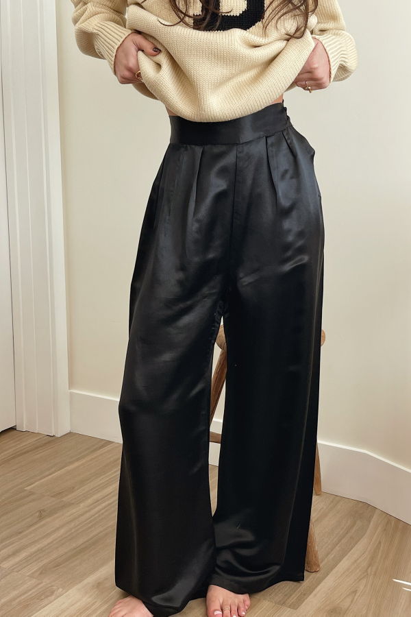 Vintage Pleated Silk Pants