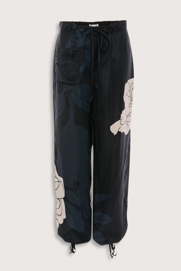 Victoria Beckham Cargo Print Trouser - Navy/Rose