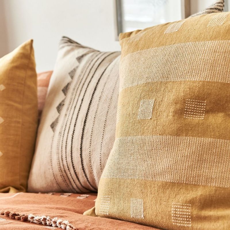 Variously Chokor Nira Pillow - Ochre Yellow