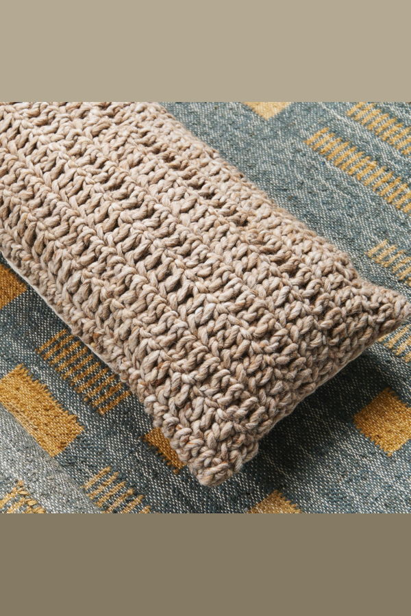 Variously Cider Textured Lumbar Pillow - Neutral Brown