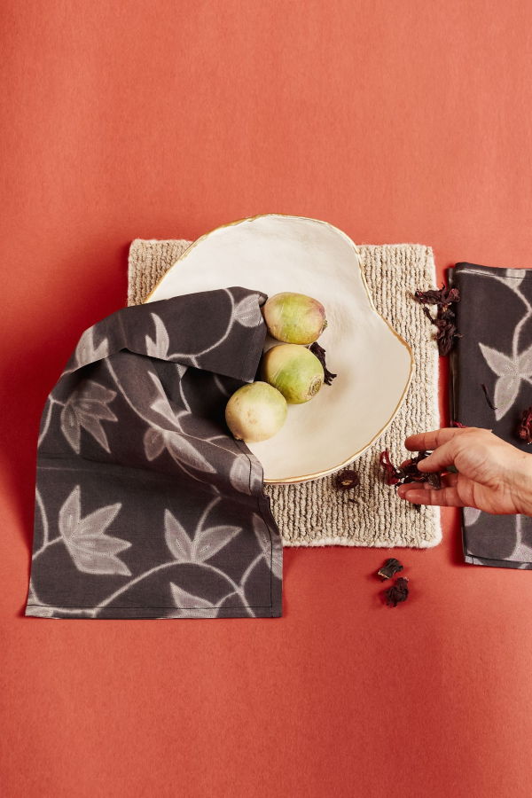 Variously Folio Handcrafted Shibori Cotton Table Napkins - Black