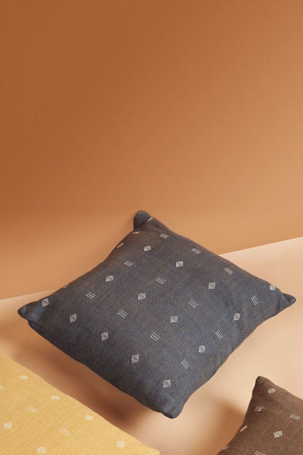 Variously Nira Pillow - Dusted Indigo & White