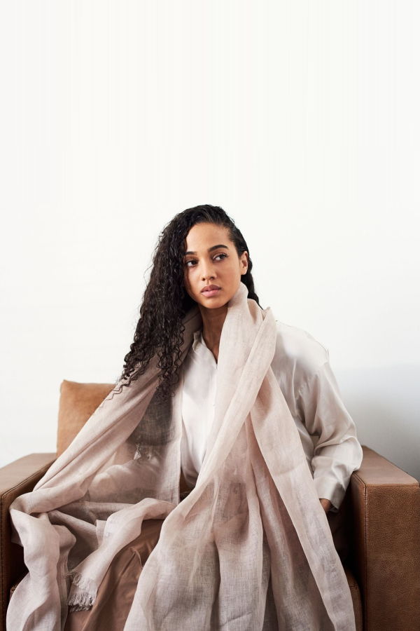 Variously Hand Woven Linen Scarf