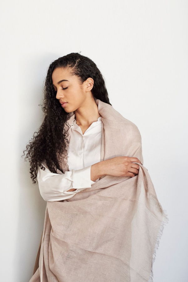 Variously Hand Woven Linen Scarf