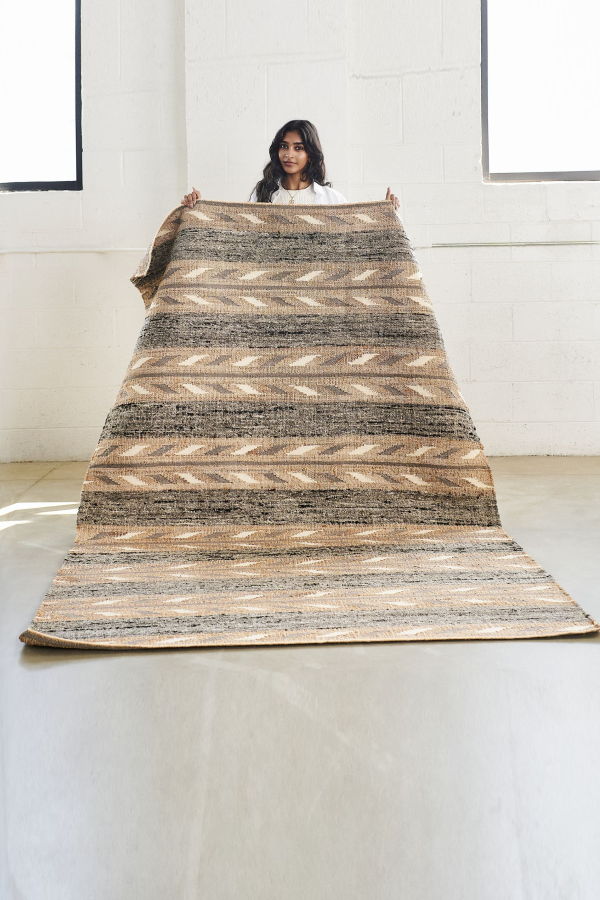 Variously Uneven Arrows Rug - Earthy Hues