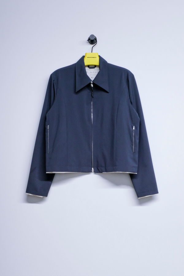 Camiel Fortgens Petrol Wool Fitted Zip Jacket