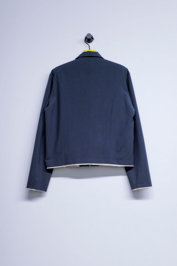 Camiel Fortgens Petrol Wool Fitted Zip Jacket