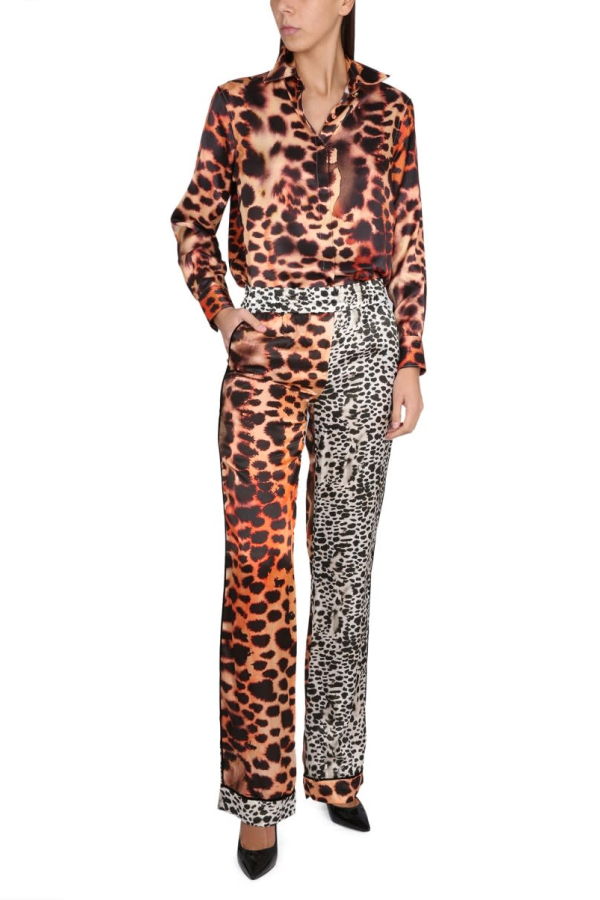 Roberto Cavalli Moray Eel Print Pants - Pink