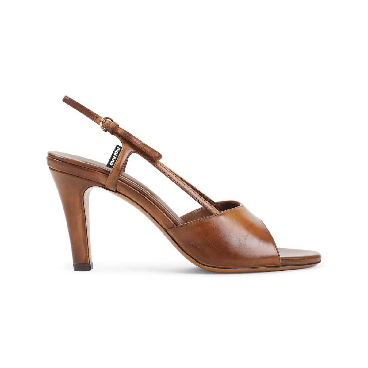 MIU MIU Calf Leather Sandals - Cognac - Image 2 of 5