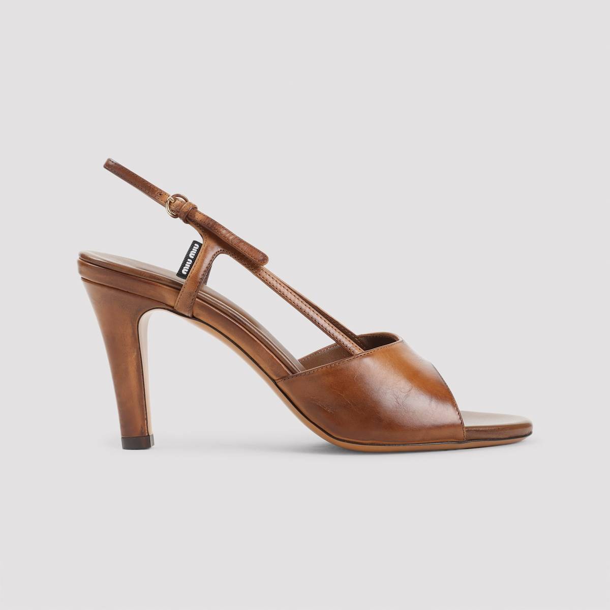 MIU MIU Calf Leather Sandals - Cognac - Image 3 of 5