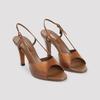 MIU MIU Calf Leather Sandals - Cognac - Thumbnail 5
