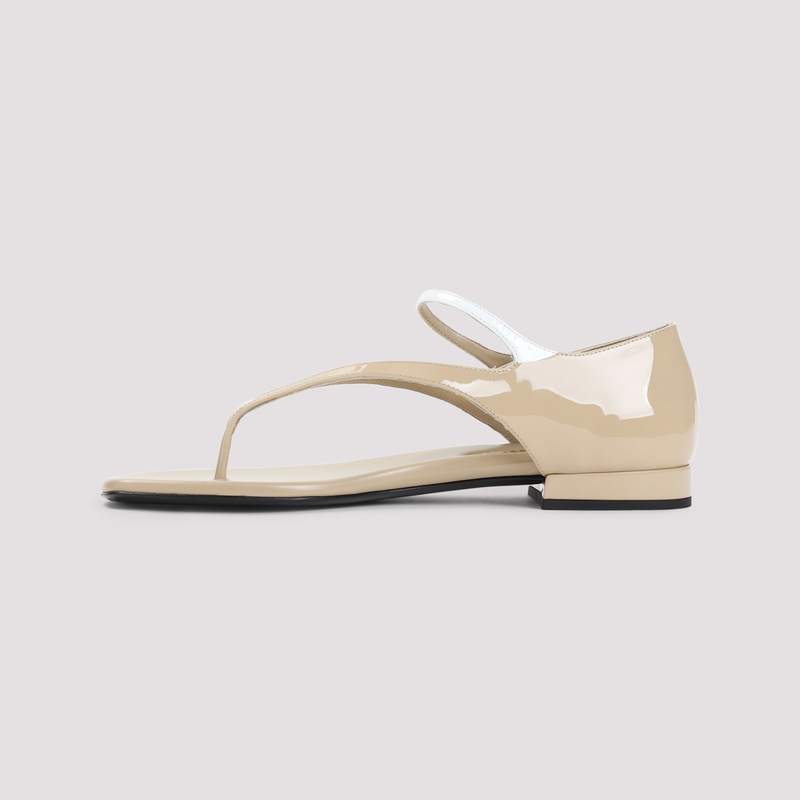MIU MIU Calf Leather Sandals - Sabbia Bianco