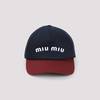 MIU MIU Cotton Baseball Hat - Blue/Bordeaux - Thumbnail 3