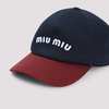 MIU MIU Cotton Baseball Hat - Blue/Bordeaux - Thumbnail 5